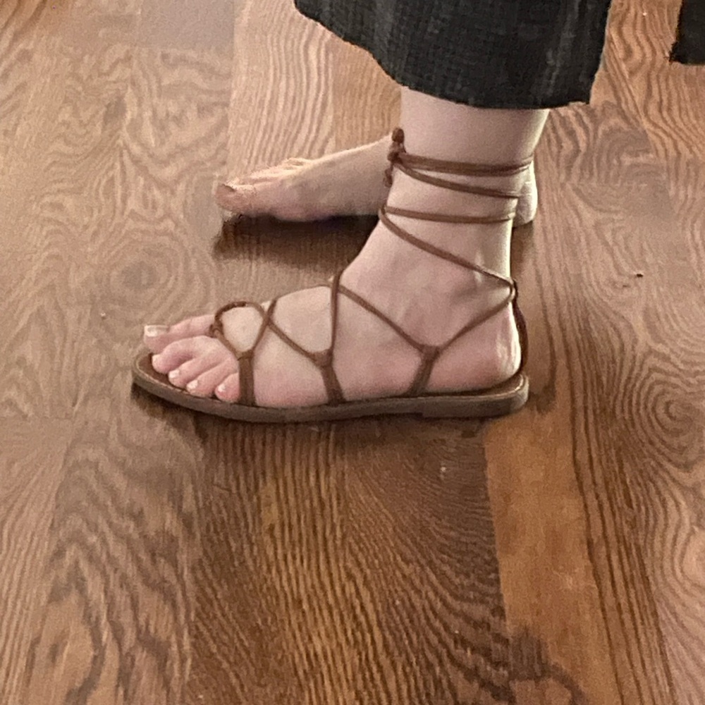 Madewell Size 7 Brown Strappy Leather Gladiator Goddess Sandals for Women